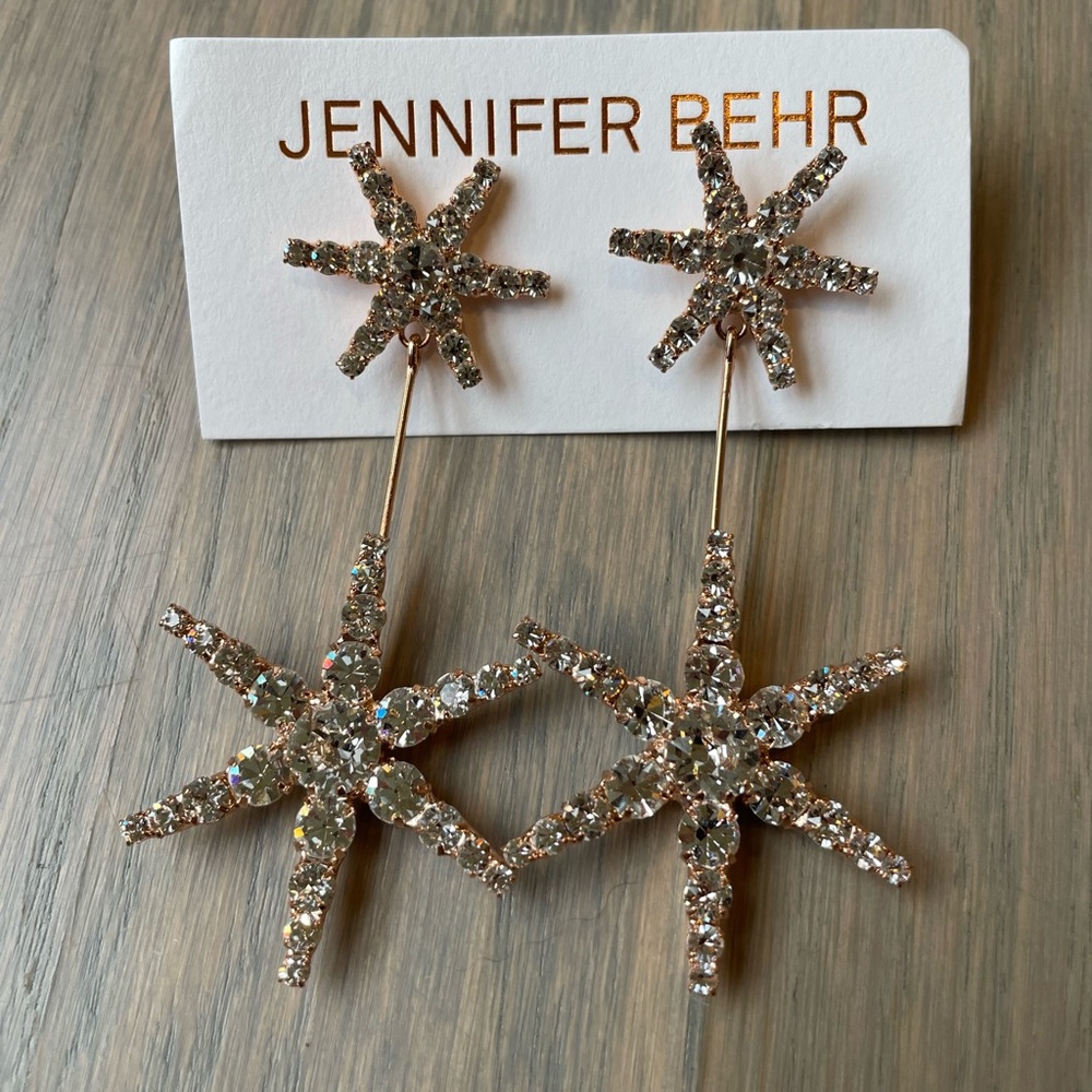 Jennifer Behr | Estee Crystal Star Earrings Rose